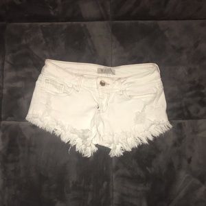 GUESS white denim shorts